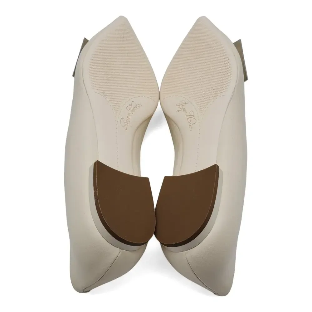Roger Vivier Gommettine Ball Leather Ballet Flats in Beige IT 40 US 10 $750 - Picture 6 of 8